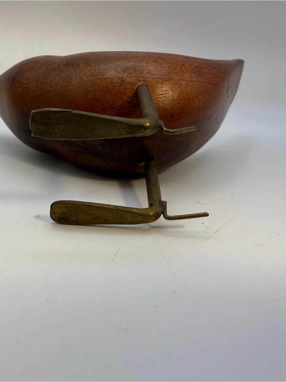 MCM Vintage Style Teak Wood Bird Sculptures Brass Legs Set of 3 Danish Modern
